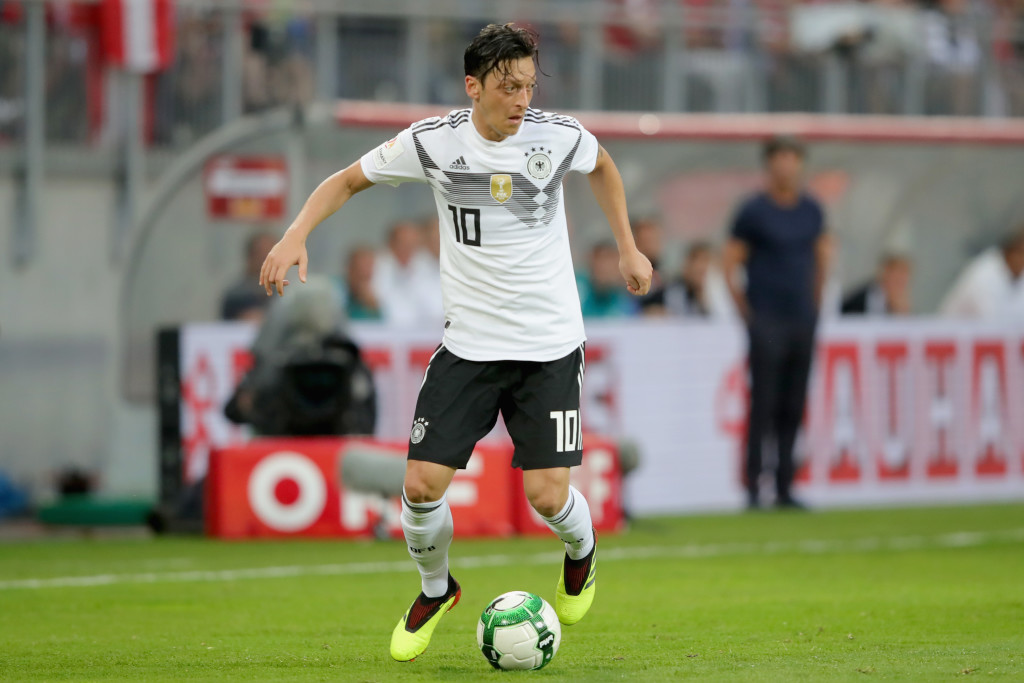 KLAGENFURT, AUSTRIA - JUNE 02: Mesut Oezil of Germany runs with the ball during the International Friendly match between Austria and Germany at Woerthersee Stadion on June 2, 2018 in Klagenfurt, Austria. (Photo by Alexander Hassenstein/Bongarts/Getty Images)