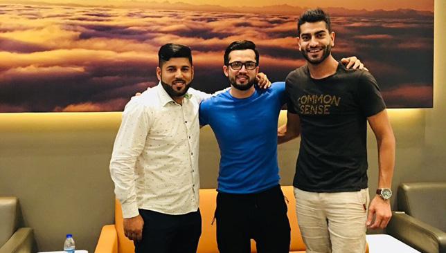 Canada bound: Mohammad Naveed (l), Rohan Mustafa (c) and Ahmed Raza at Dubai airport. 