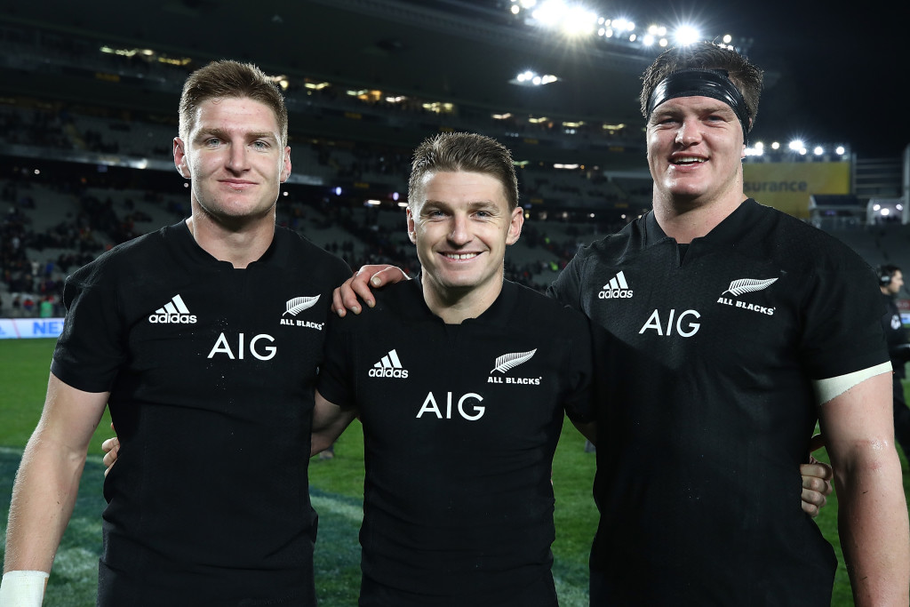 The Barrett brothers: (L to R) Jordie, Beauden and Scott will make history against France.