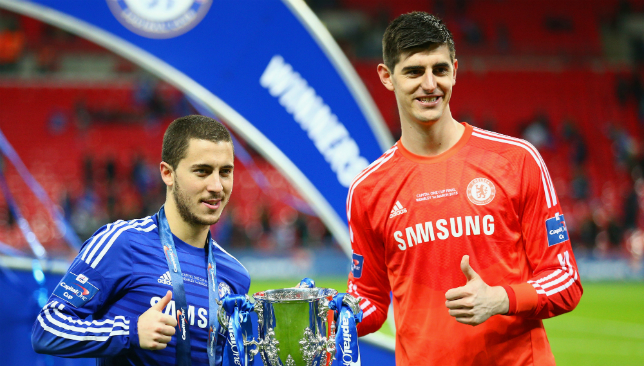 Thibaut Courtois said at his Real Madrid unveiling he would love Eden Hazard to join him one day.
