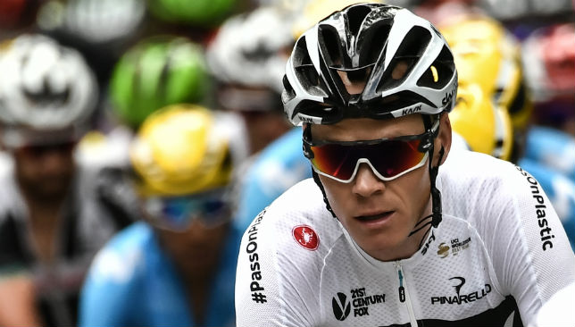 Christopher Froome rides in the pack