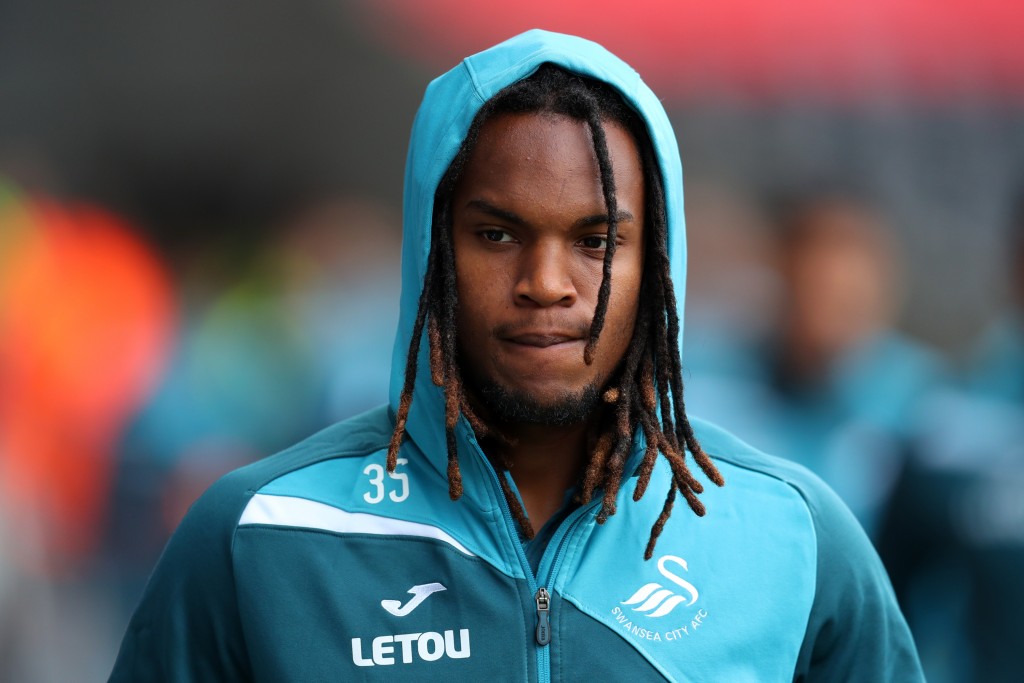 SWANSEA, WALES - APRIL 28: Renato Sanches of Swansea City arrives at the stadium prior to the Premier League match between Swansea City and Chelsea at Liberty Stadium on April 28, 2018 in Swansea, Wales. (Photo by Catherine Ivill/Getty Images)