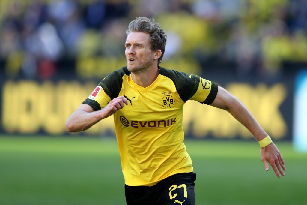 DORTMUND, GERMANY - MAY 05: Andre Schuerrle of Dortmund runs with the ball during the Bundesliga match between Borussia Dortmund and 1. FSV Mainz 05 at Signal Iduna Park on May 5, 2018 in Dortmund, Germany. (Photo by Christof Koepsel/Bongarts/Getty Images)