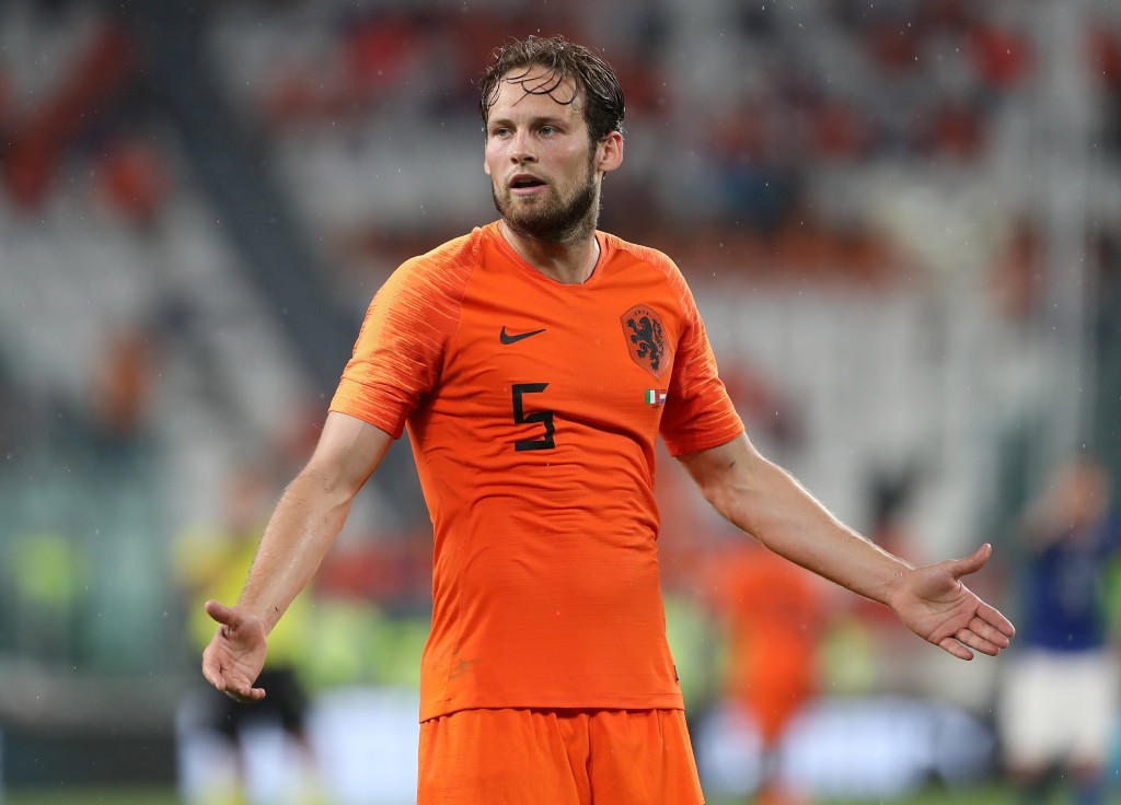 TURIN, ITALY - JUNE 04: Daley Blind of Netherlands gestures during the International Friendly match between Italy and Netherlands at Allianz Stadium on June 4, 2018 in Turin, Italy. (Photo by Marco Luzzani/Getty Images)