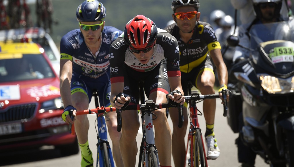 Laengen in action for UAE Team Emirates during the 2017 Tour de France.