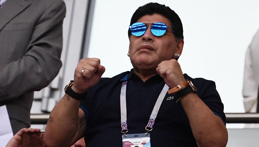 Maradona watched on as Argentina crashed out of the World Cup.