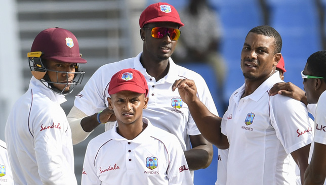 Shannon Gabriel (r) picked up five wickets in the second innings.