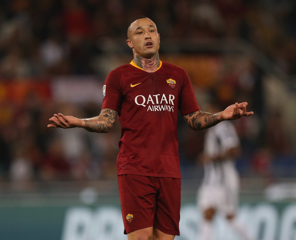 ROME, ITALY - MAY 13: Radja Nainggolan of AS Roma reacts during the Serie A match between AS Roma and Juventus at Stadio Olimpico on May 13, 2018 in Rome, Italy. (Photo by Paolo Bruno/Getty Images)