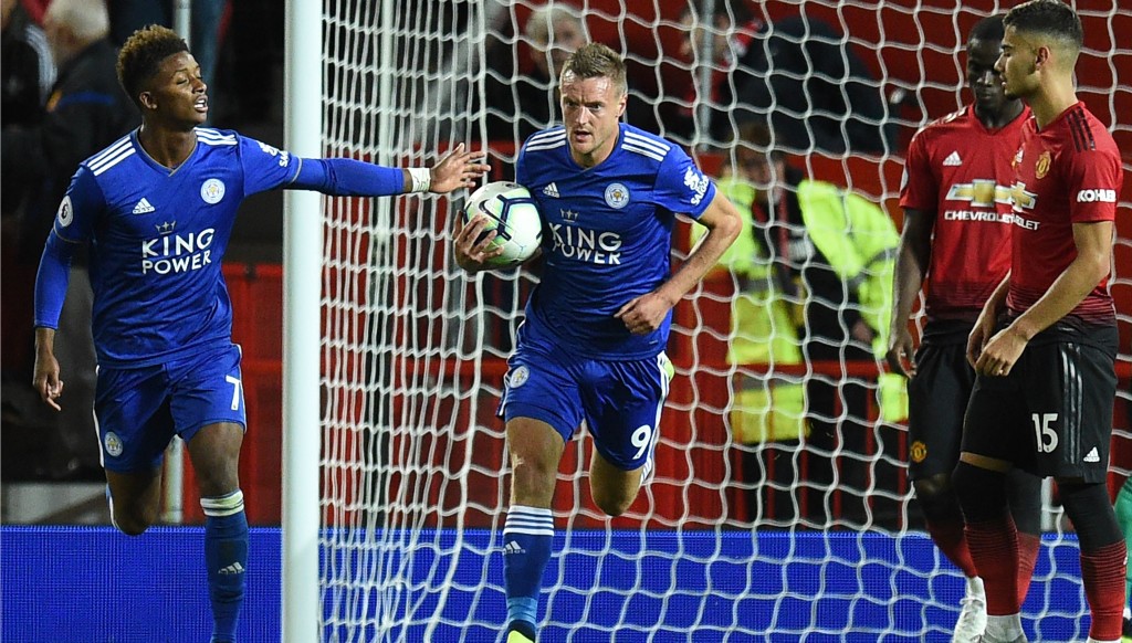 Jamie Vardy grabbed a late consolation at Old Trafford last week.