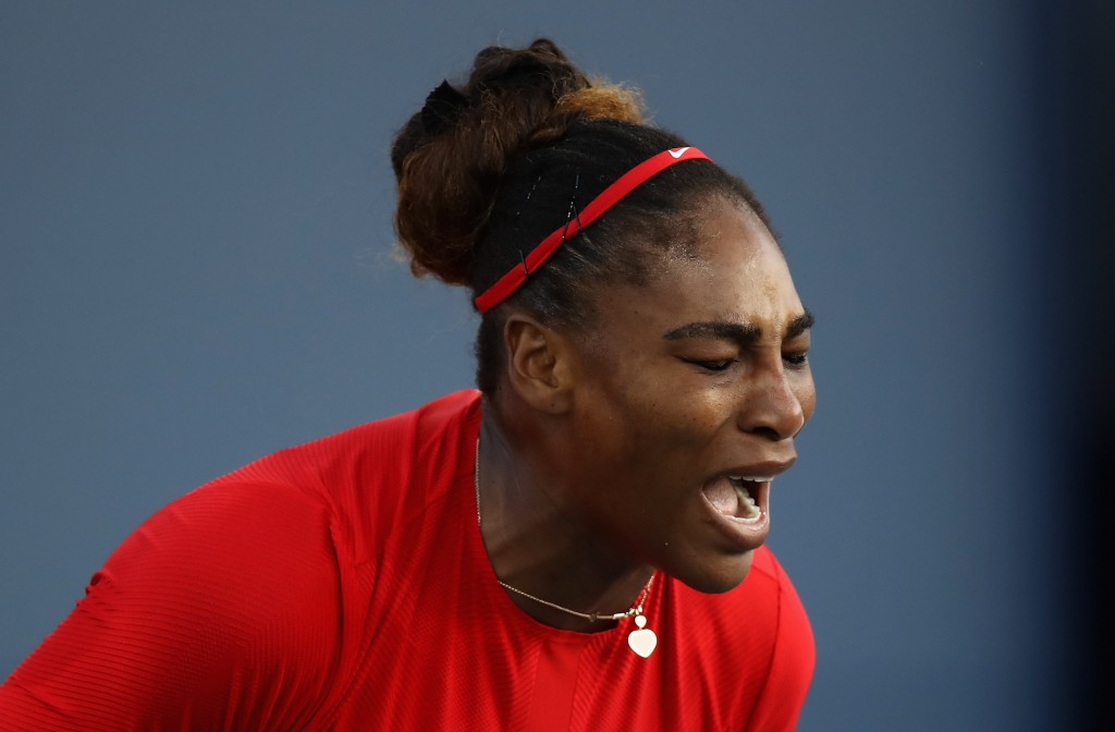 Anguish: Serena Williams.