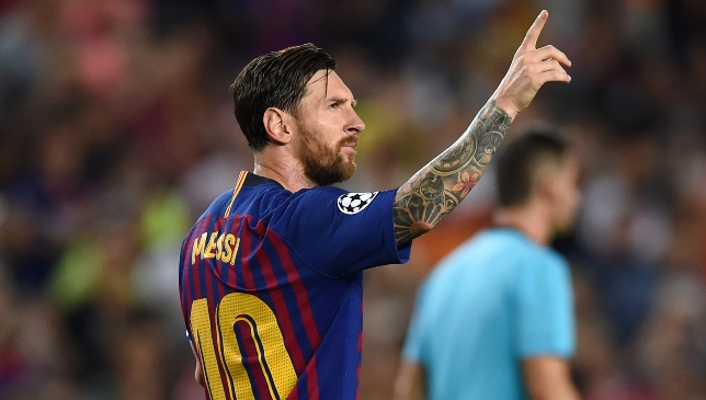Hat-trick hero: Messi netted three in midweek.