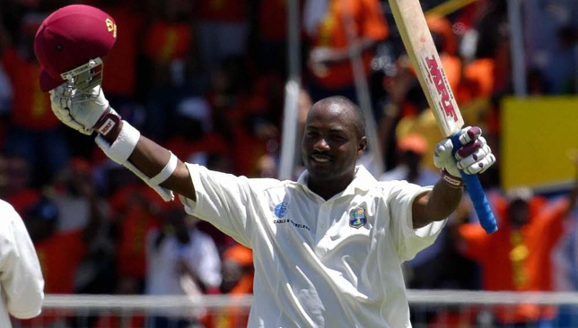 Flashback: Brian Lara celebrates after scoring 400 not out against England in 2004.