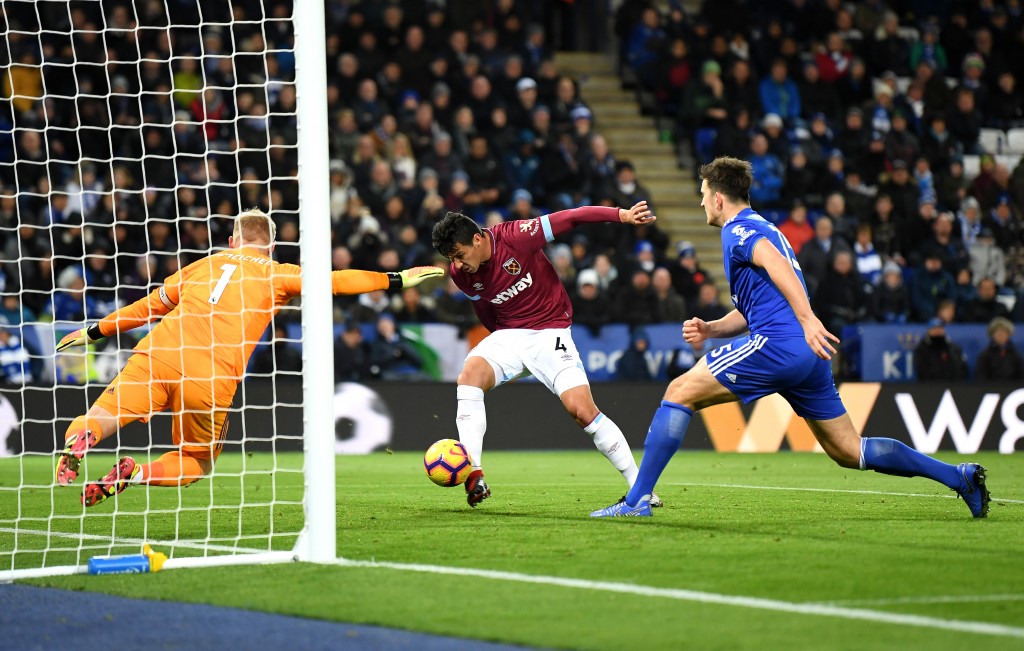 Fabian Balbuena netted his first goal for West Ham in their draw at Leicester