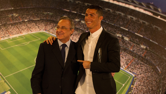 In happier times: Perez and Ronaldo.