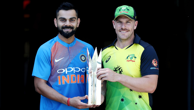 The two captains: Virat Kohli and Aaron Finch.