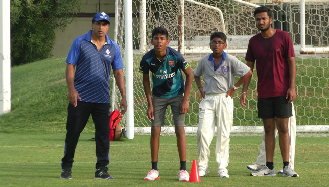 Robin Singh during training with youngsters.
