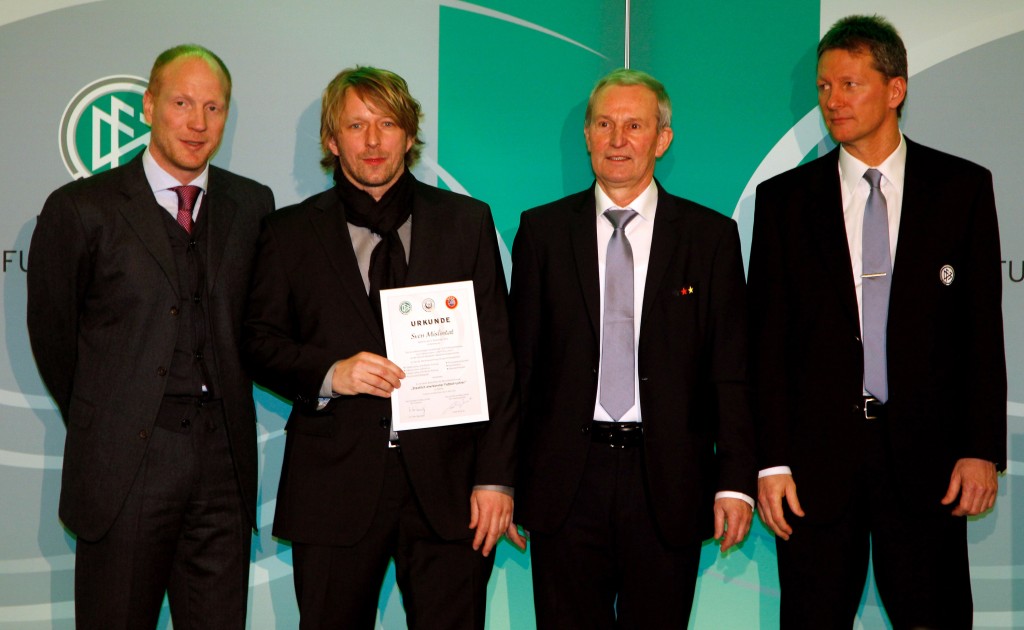 Mislintat (second from l) has been linked with a return to Germany.