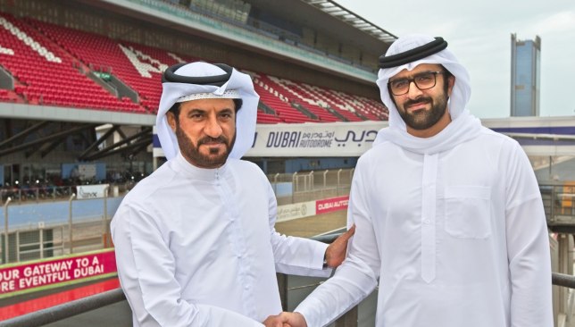 ATCUAE President Mohammed Ben Sulayem (l) with Faisal Al Sahlawi, general manager of Dubai Autodrome.