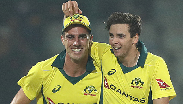 Jhye Richardson (r) and Pat Cummins were the all-round stars for Australia.