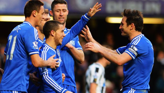 Lampard and Hazard played together at Chelsea from 2012-14.
