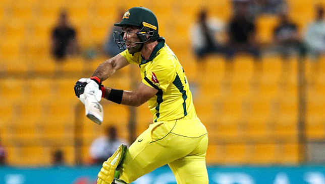 Glenn Maxwell hit eight fours and a six during his innings.