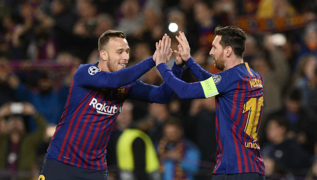 Arthur and Lionel Messi.