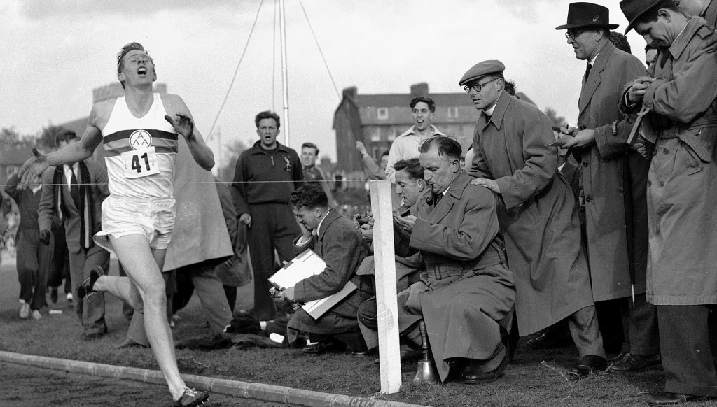 Record breaker: Roger Bannister became the first person to run a sub-four minute mile