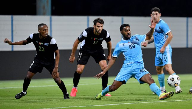 Hatta (light blue) were well beaten by Bani Yas in the Cup (UAE Pro League).