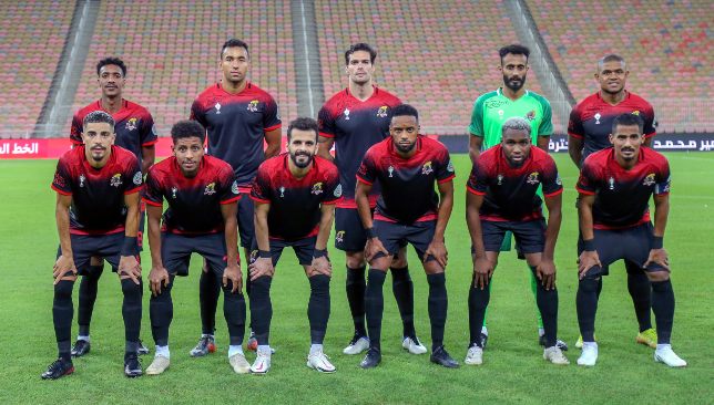 Pedro Henrique (2nd l, top row) lines up for Al Wehda (EPA).