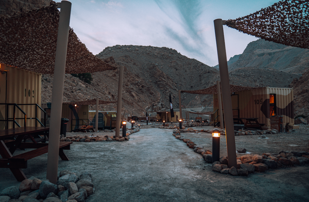 Camp at night: guests can take part in various survival experiences