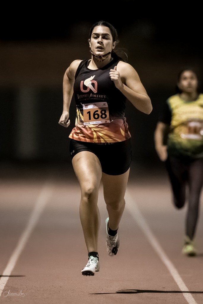 Another win: Dubai College runner Emily Davidson dominated the senior 100m and 200m